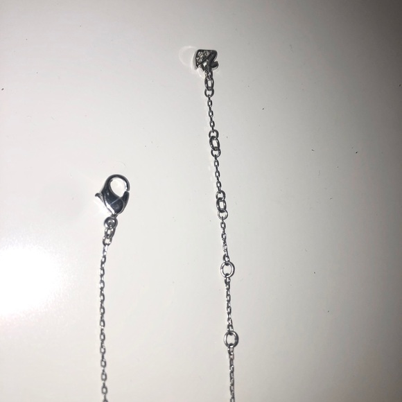 Swarovski ajustable rhodium plated necklace - Picture 2 of 4